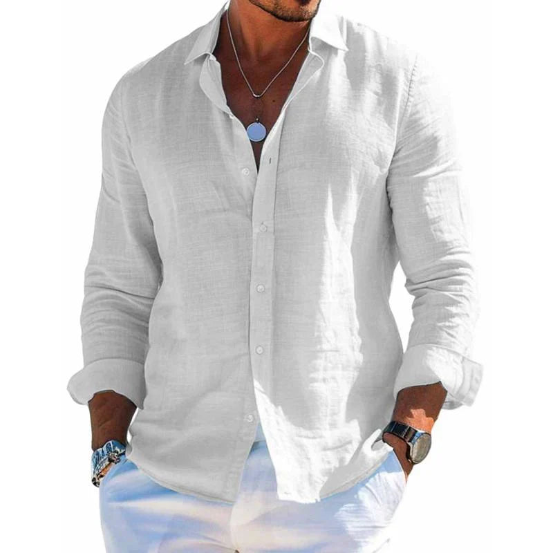 Men's Long Sleeve Casual Button-Down Shirt