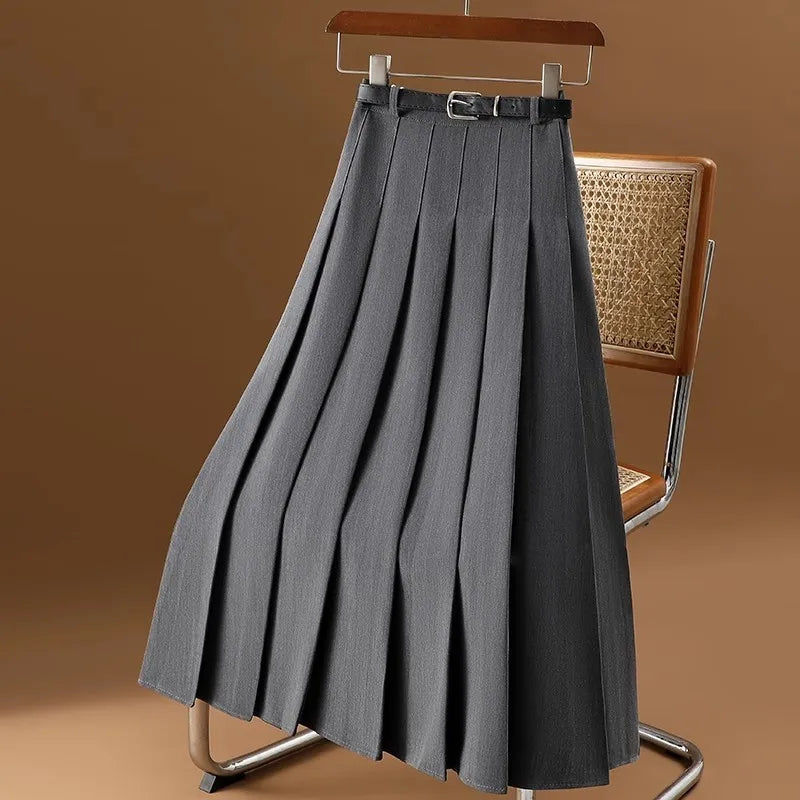 Women's Pleated Midi Skirt - Stylish and Versatile Fashion Piece-Metro Lane Plaza