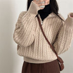 Women's Cotton Zipper Sweater-Metro Lane Plaza