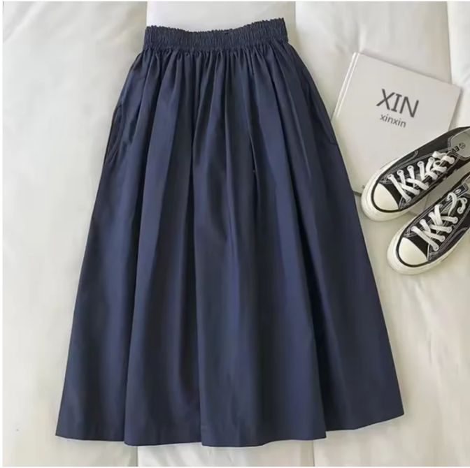 Women's High Waist Wide Skirt-Metro Lane Plaza