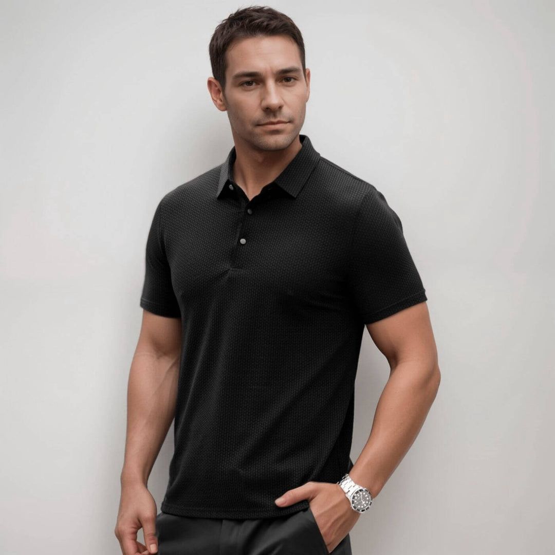 Glen | Men's Classic Fit Textured Polo Shirt-Metro Lane Plaza