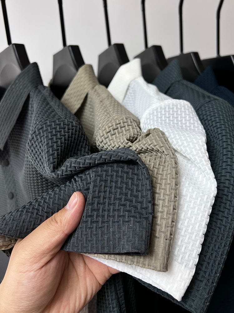 Glen | Men's Classic Fit Textured Polo Shirt-Metro Lane Plaza