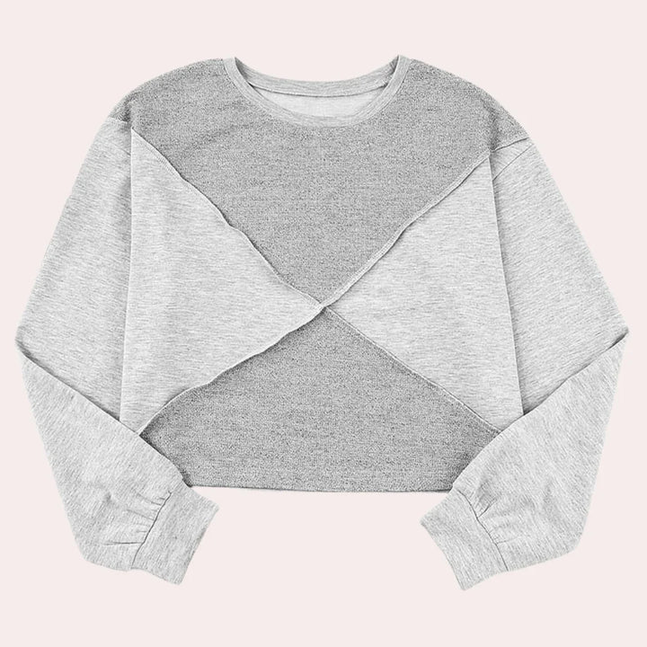 Sophia | Women's Gray Cropped Shirt-Metro Lane Plaza