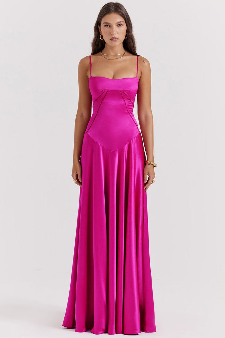 Hailey | Women's Spaghetti Strap A-Line Maxi Dress-Metro Lane Plaza