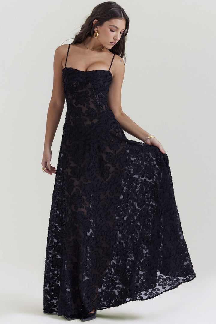 Hailey | Women's Spaghetti Strap A-Line Maxi Dress-Metro Lane Plaza