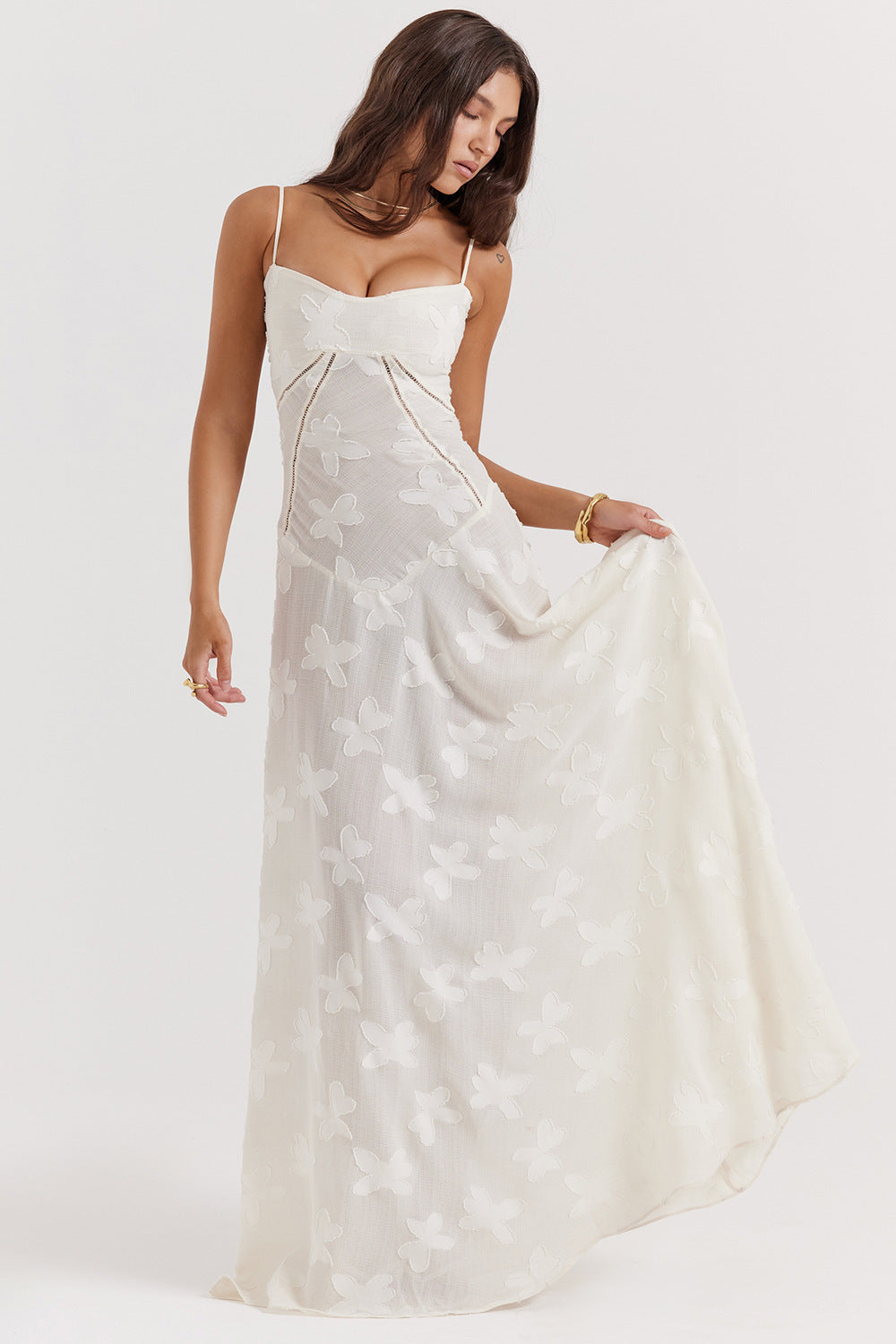 Hailey | Women's Spaghetti Strap A-Line Maxi Dress-Metro Lane Plaza