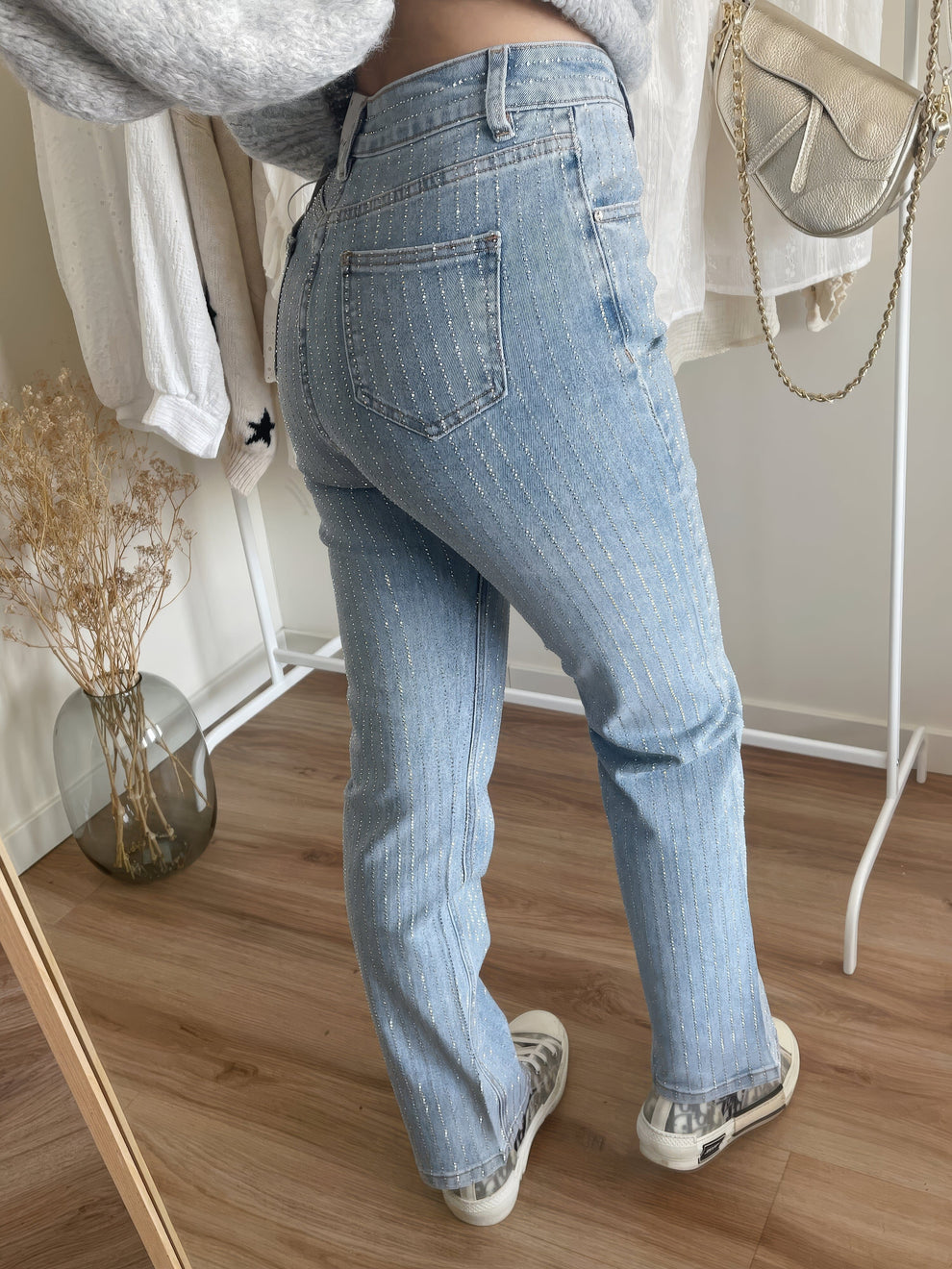 Hailey | Women's Glitter Denim Jeans with Comfortable Fit-Metro Lane Plaza