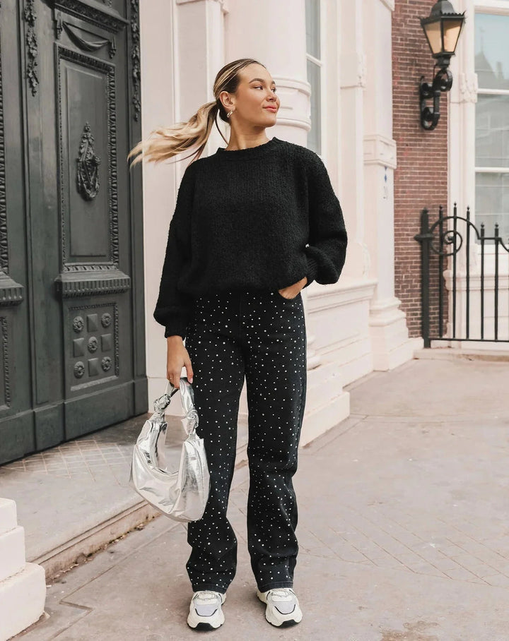Hailey | Women's Glitter Denim Jeans with Comfortable Fit-Metro Lane Plaza