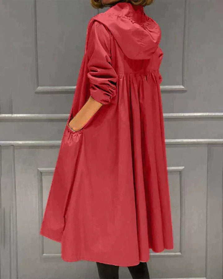 Impermeabile casual da donna con cappuccio