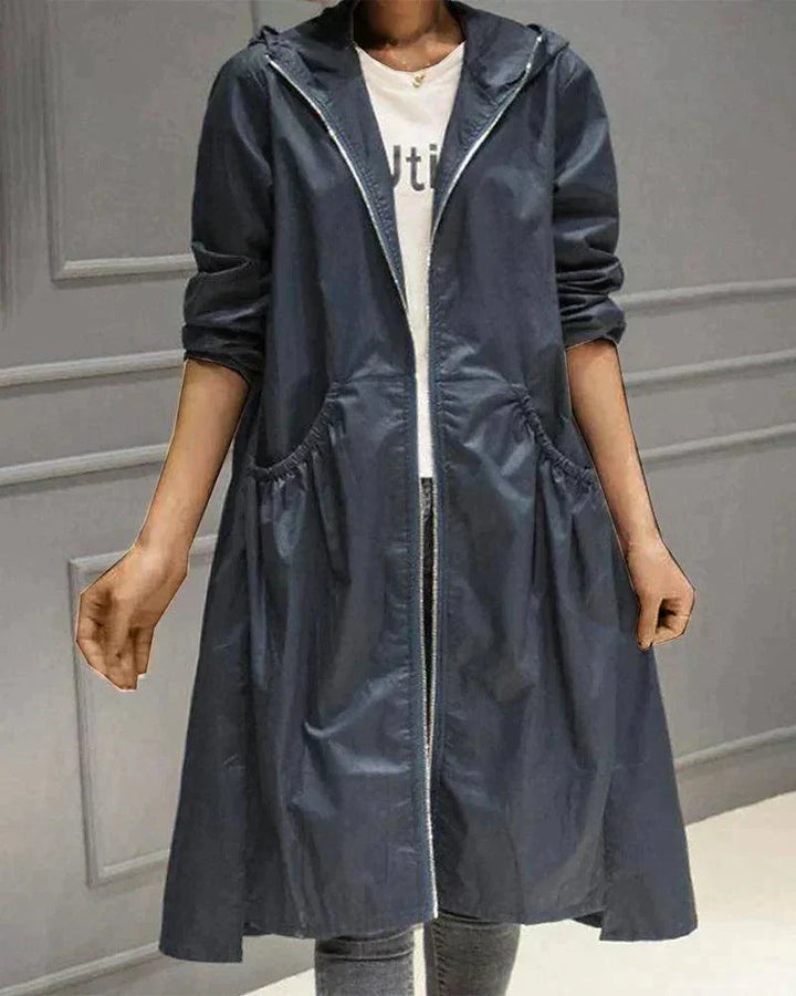 Impermeabile casual da donna con cappuccio