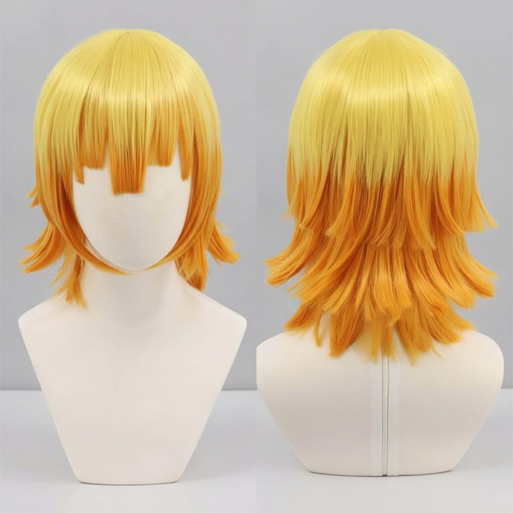 Anime-Cosplaykostüm für Halloween mit Haori, Perücke und LED-Lichtern