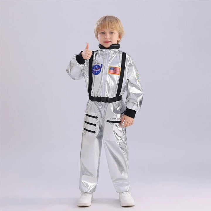 Astronautenkostüm für Kinder zu Halloween, Karnevals-Jumpsuit mit Helm