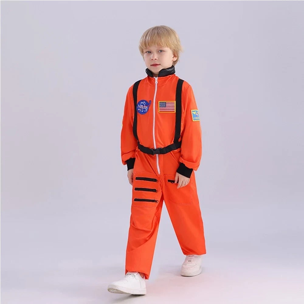 Astronautenkostüm für Kinder zu Halloween, Karnevals-Jumpsuit mit Helm