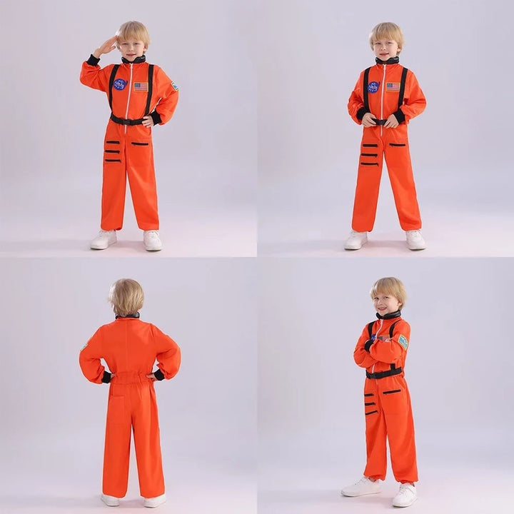 Astronautenkostüm für Kinder zu Halloween, Karnevals-Jumpsuit mit Helm