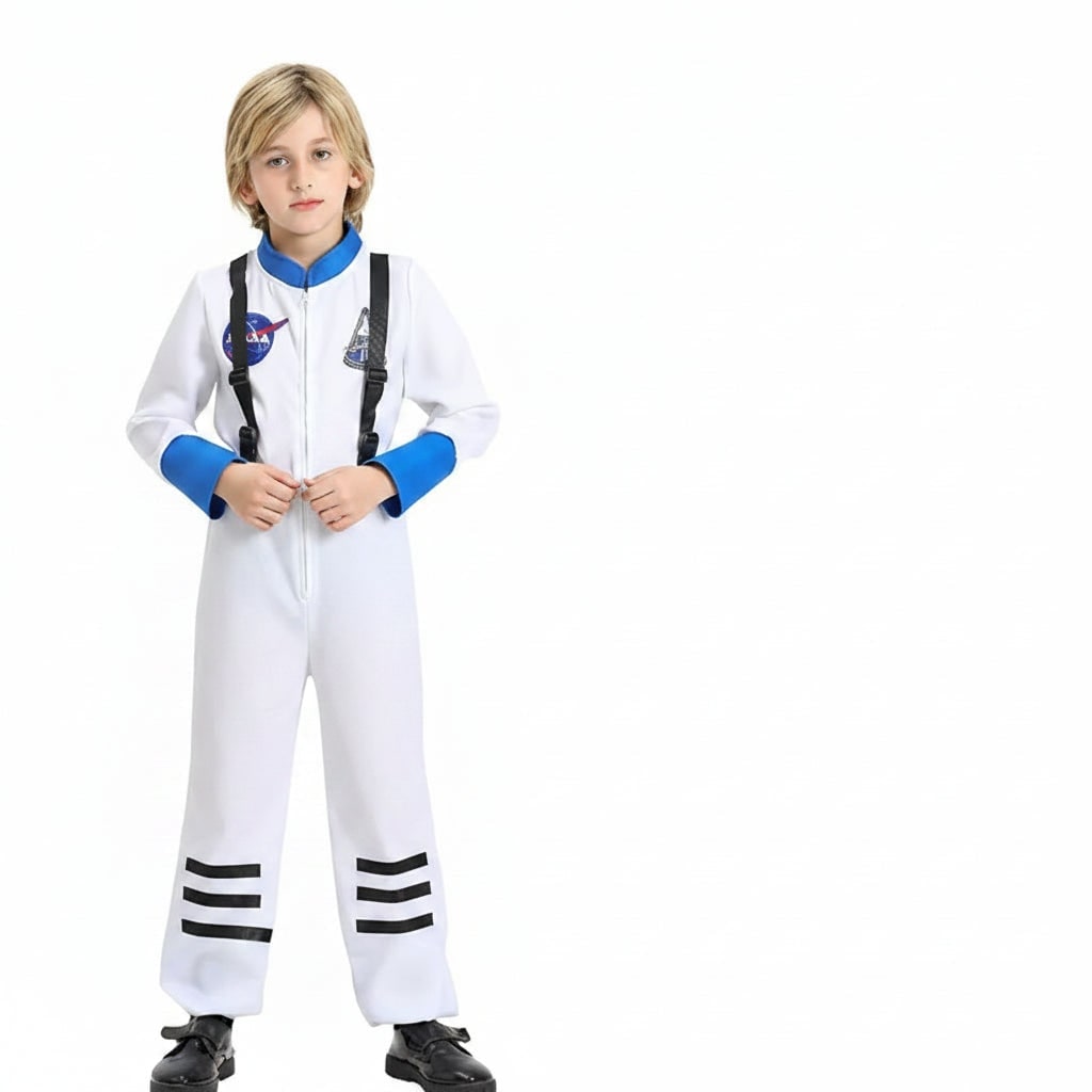 Astronautenkostüm für Kinder zu Halloween, Karnevals-Jumpsuit mit Helm