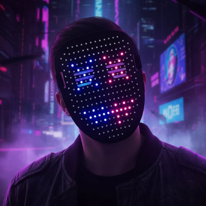 LED-mask för hela ansiktet till halloweenfesten