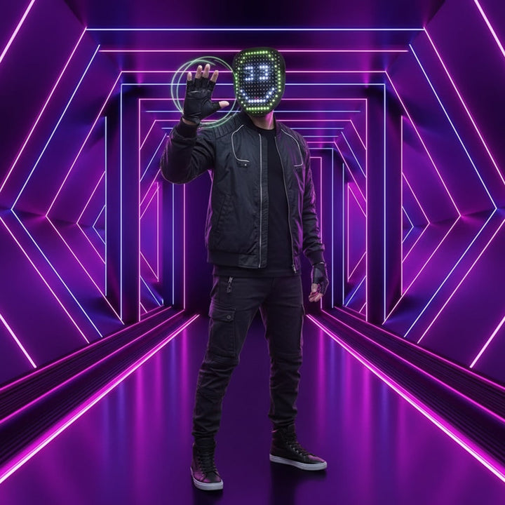 LED-mask för hela ansiktet till halloweenfesten