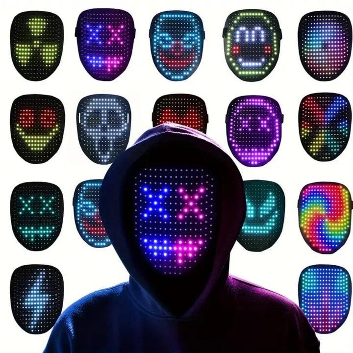 LED-mask för hela ansiktet till halloweenfesten
