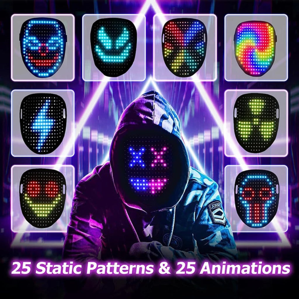 LED-mask för hela ansiktet till halloweenfesten