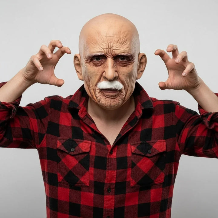 Halloween-maske med gammelt ansigtsdesign til mænd