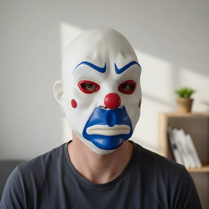 Skrämmande clownmask för hela ansiktet till halloweenkostymer