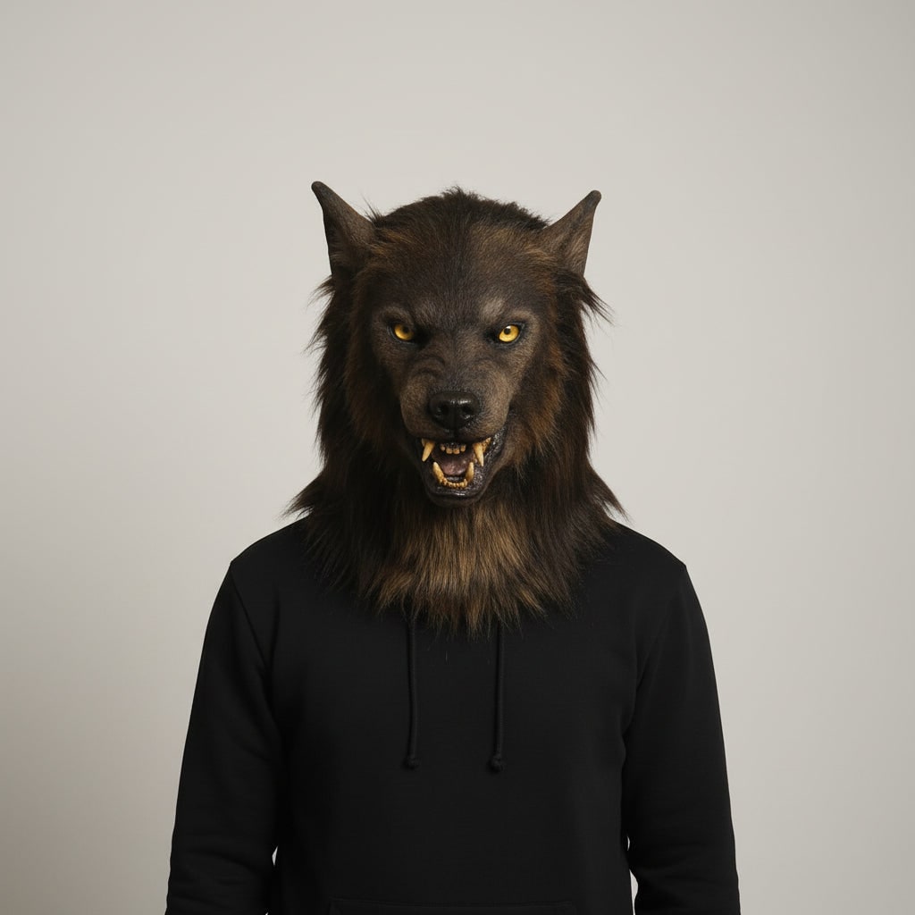 Skrämmande vargmask för halloweenkostymer