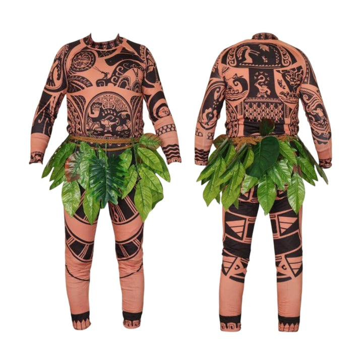 Halloween-karnevalskostume til børn, heldragt og nederdel som ø-demigod