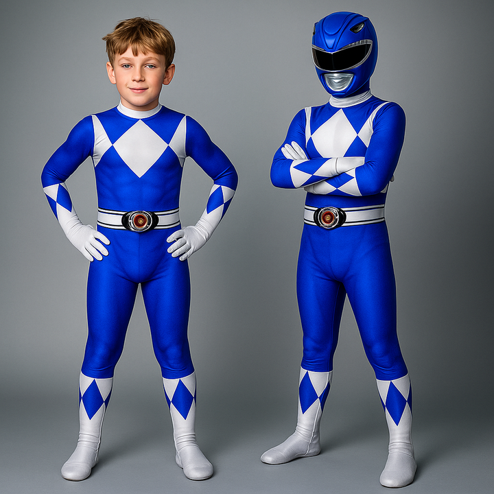 Superheltekostume til børn til Halloween, elastisk heldragt med maske