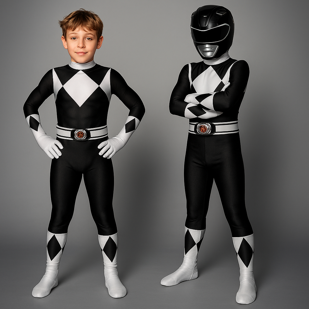 Superheltekostume til børn til Halloween, elastisk heldragt med maske