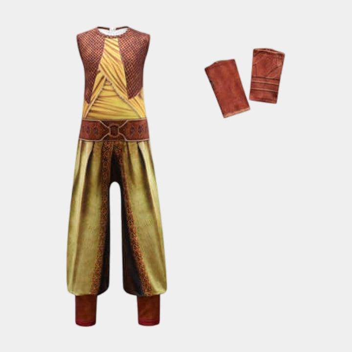 Costume da carnevale di Halloween per bambini: guerriera con mantello e cappello