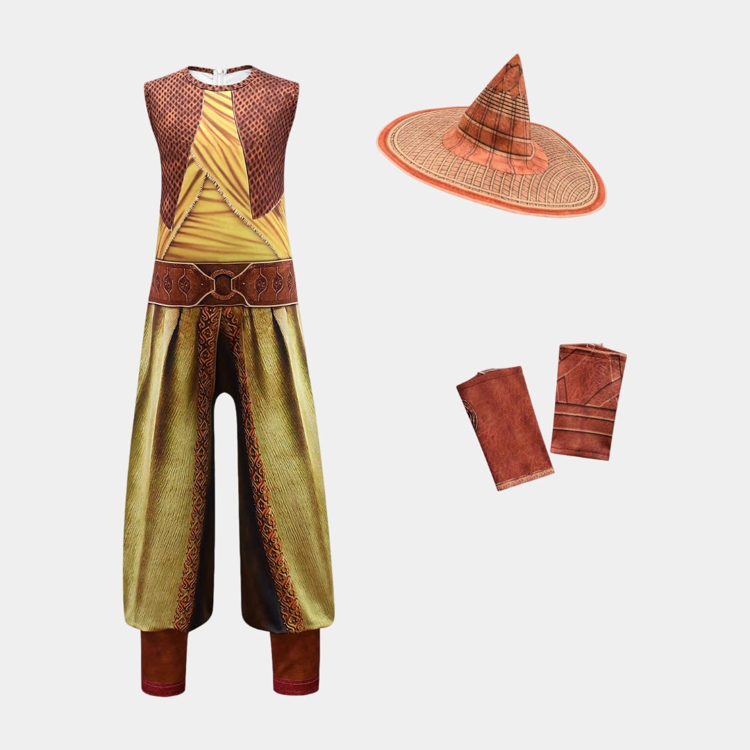 Costume da carnevale di Halloween per bambini: guerriera con mantello e cappello