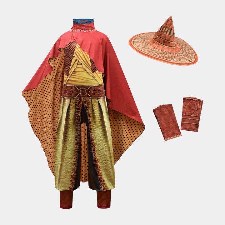 Costume da carnevale di Halloween per bambini: guerriera con mantello e cappello