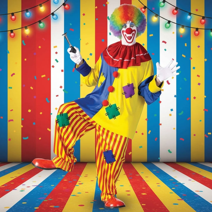 Costume da clown del Carnevale per bambini per Halloween, con tunica a righe e colletto