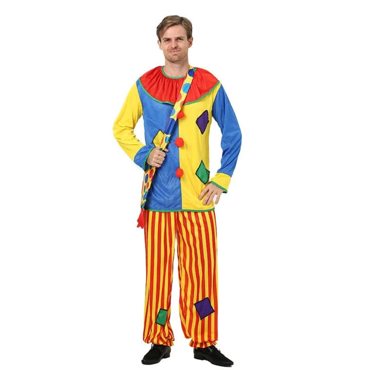 Costume da clown del Carnevale per bambini per Halloween, con tunica a righe e colletto
