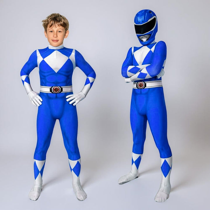 Superheltekostume til børn til Halloween, heldragt med maske og handsker