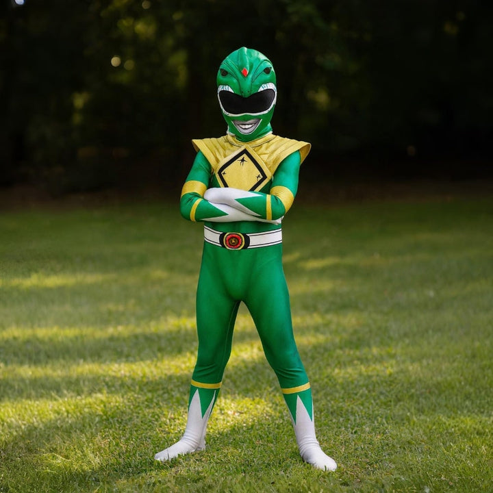 Superheltekostume til børn til Halloween, heldragt med maske og handsker