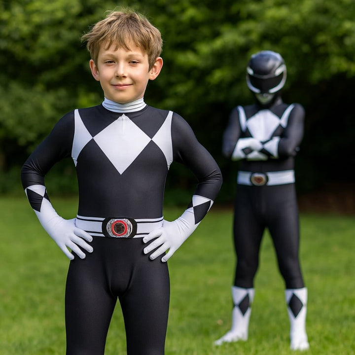 Superheltekostume til børn til Halloween, heldragt med maske og handsker