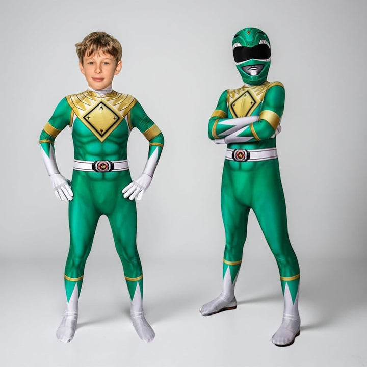 Superheltekostume til børn til Halloween, heldragt med maske og handsker