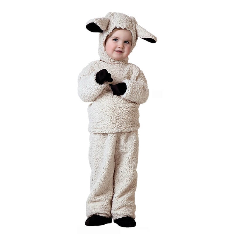 Halloween-Kostümset für Kinder als Werwolf mit Plüschkapuze, Fäustlingen und Schwanz