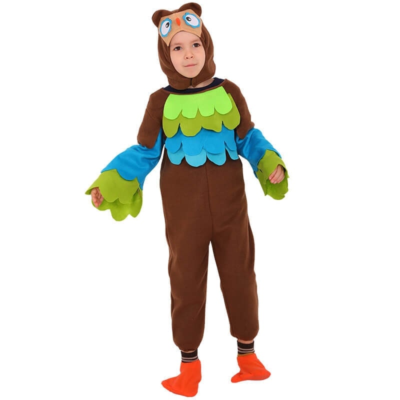 Halloween-Kostümset für Kinder als Werwolf mit Plüschkapuze, Fäustlingen und Schwanz