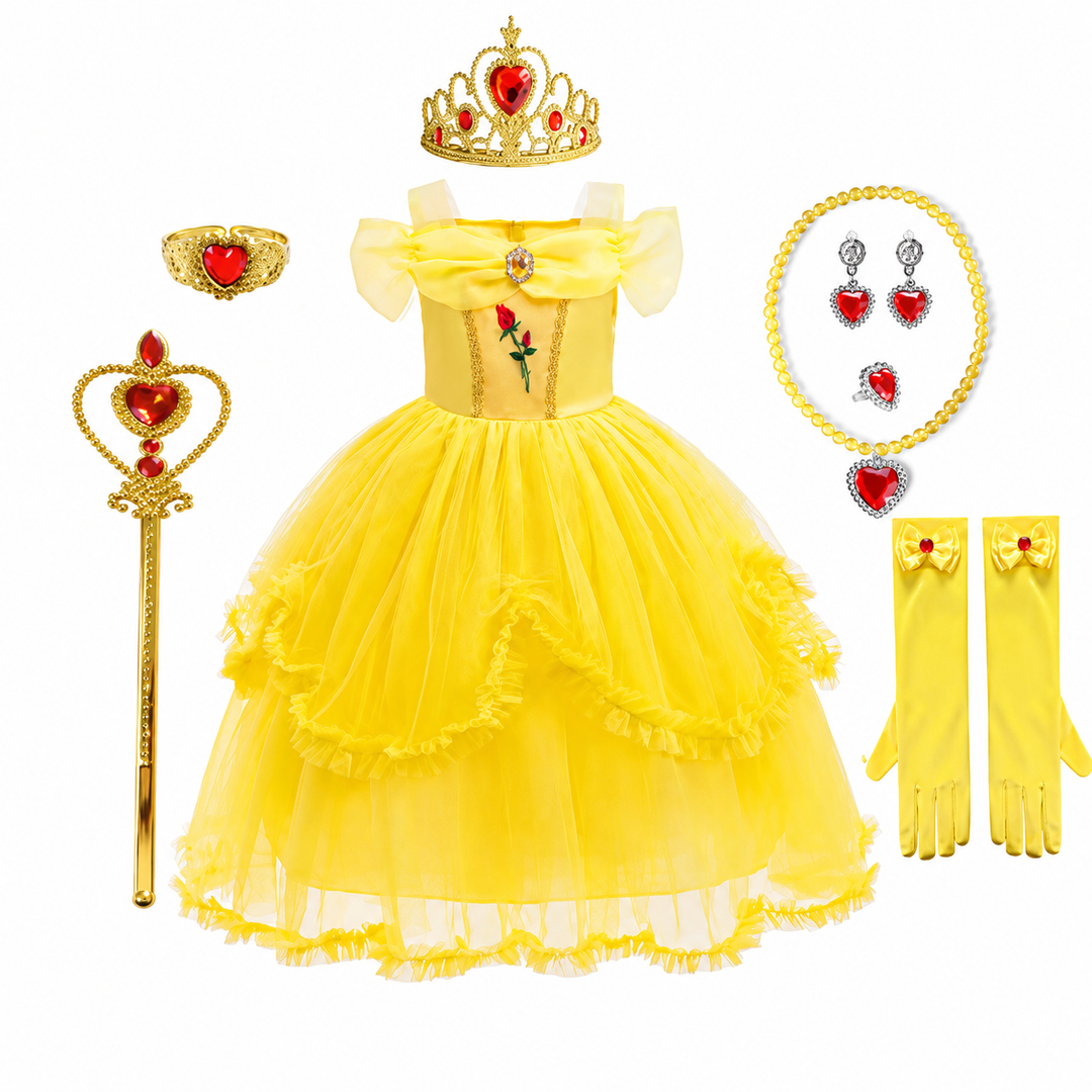 Halloween-prinsessekostume til piger med tilbehør og smykker