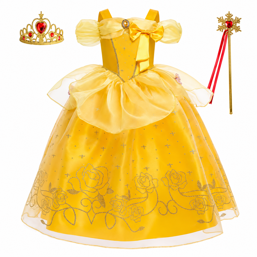 Halloween-prinsessekostume til piger med tilbehør og smykker