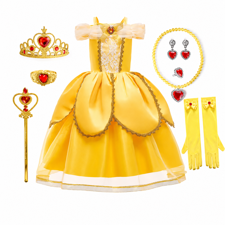 Halloween-prinsessekostume til piger med tilbehør og smykker