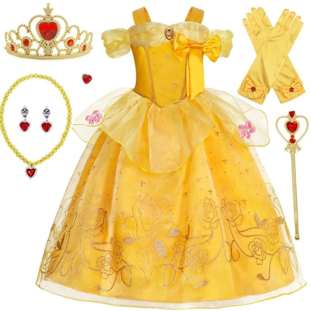 Halloween-prinsessekostume til piger med tilbehør og smykker