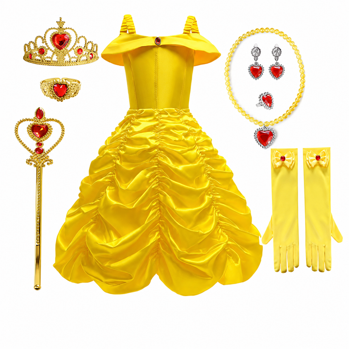 Halloween-prinsessekostume til piger med tilbehør og smykker