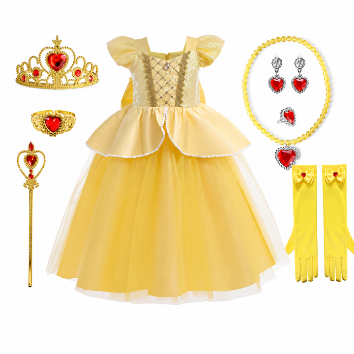 Halloween-prinsessekostume til piger med tilbehør og smykker