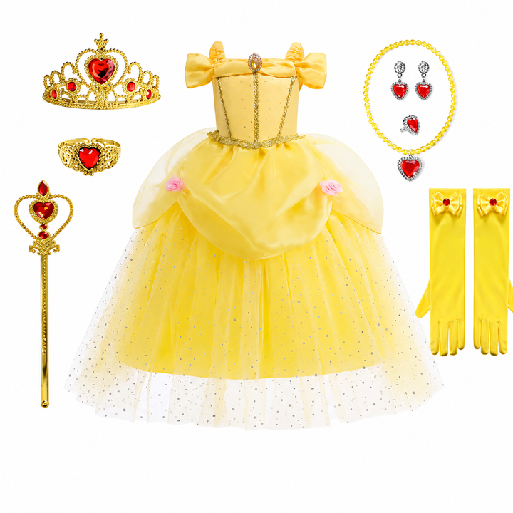 Halloween-prinsessekostume til piger med tilbehør og smykker