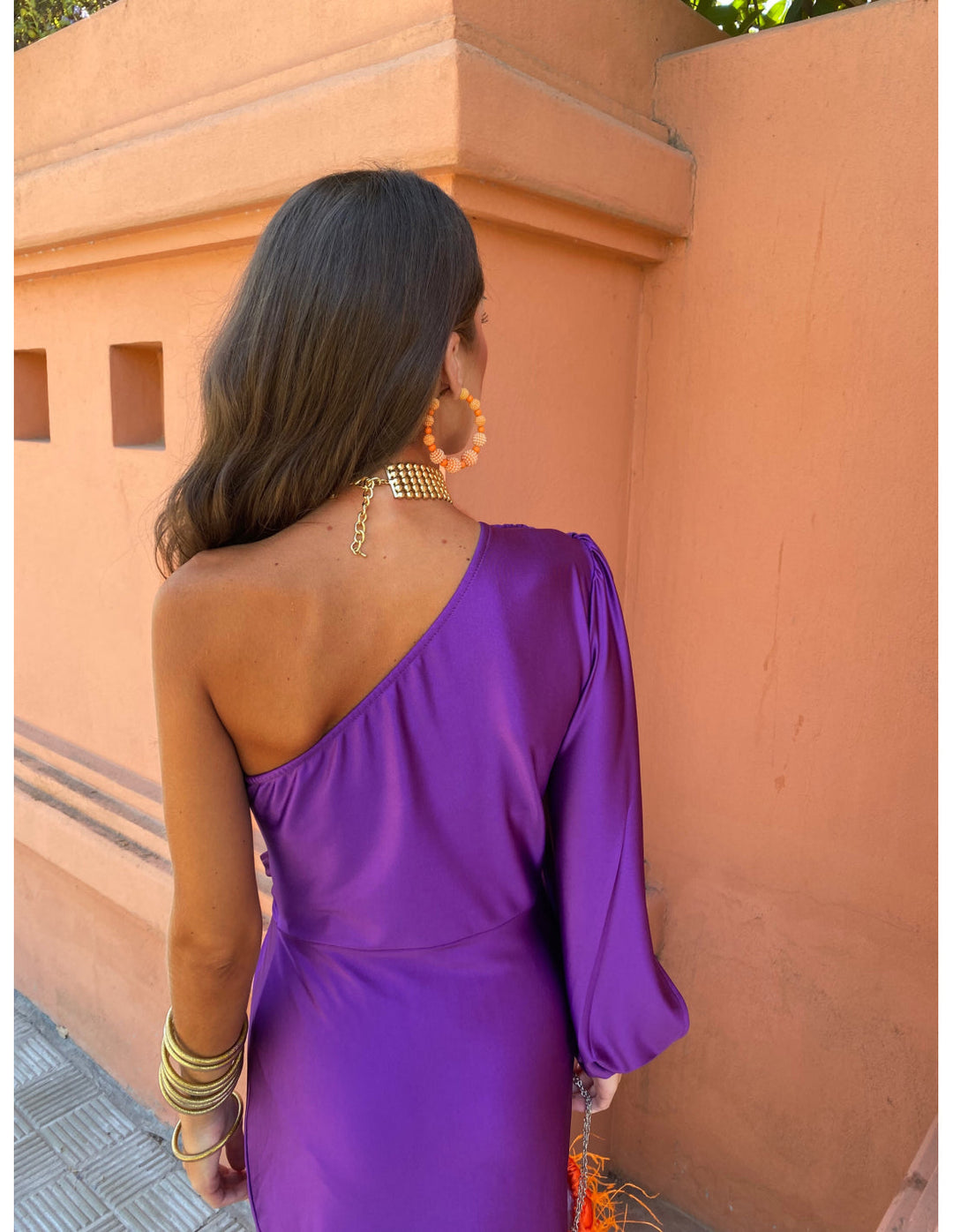 Hannah | Women's One Shoulder Midi Dress for Elegant Occasions-Metro Lane Plaza