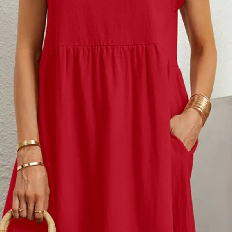 Harmony | Women's A-Line Midi Dress-Metro Lane Plaza