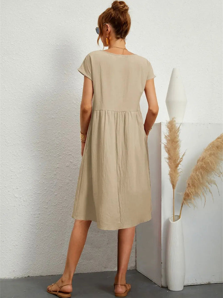 Harmony | Women's A-Line Midi Dress-Metro Lane Plaza